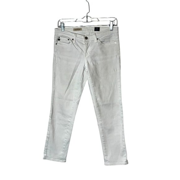 AG Adriano Goldschmied The Stilt Cigarette Jean Crop White Jeans Size 27 Womens - Picture 2 of 9